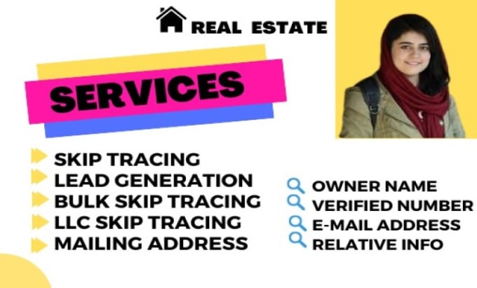 Hire a freelancer to do real estate skip tracing for real estate bussiness