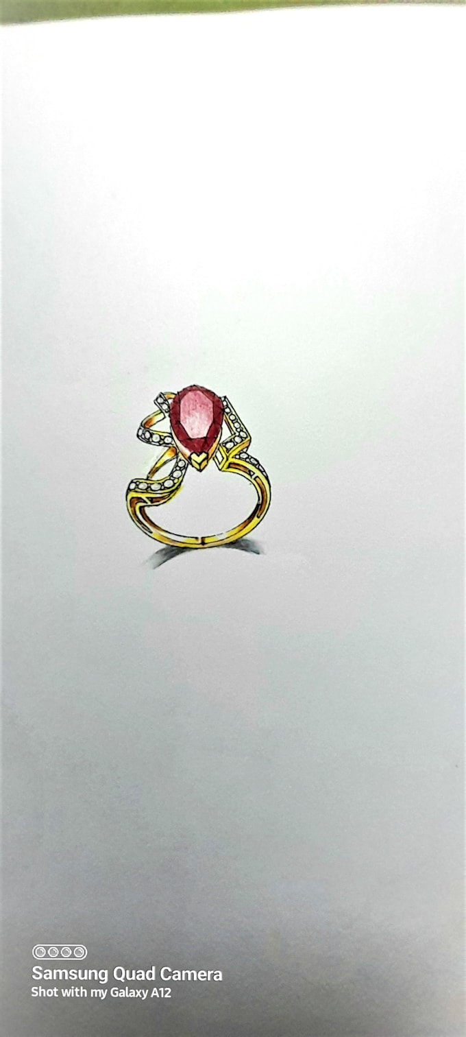 do hand sketch jewelry design and technical drawings for you