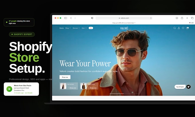 create a professional shopify dropshipping store