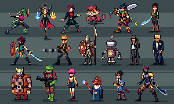 create pixel art characters and sprites for your game and animation