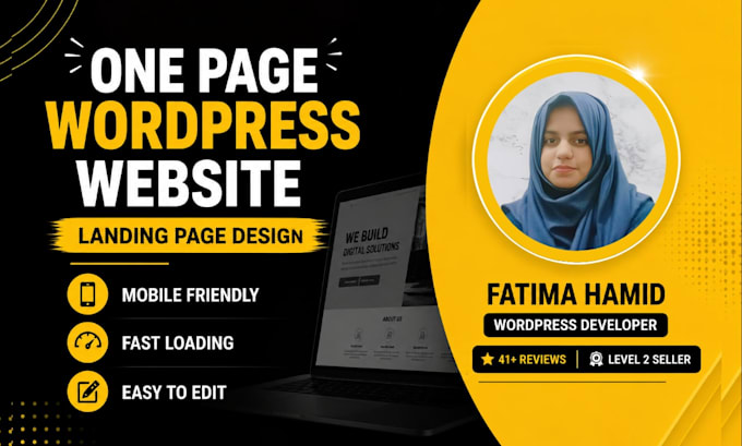 design one page or elementor landing page wordpress website