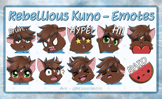 draw cute chibi twitch emotes or stickers