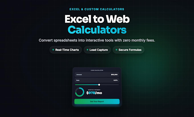 convert excel to web calculator or build custom web calculator