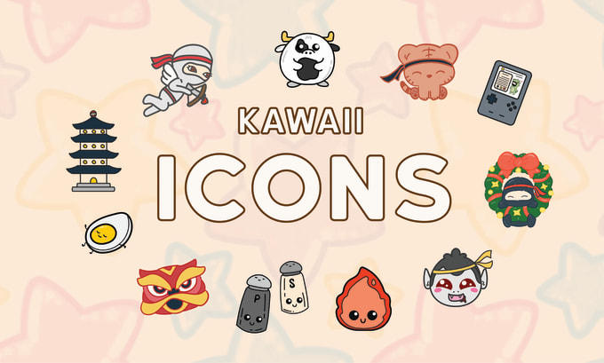 Create kawaii icons for your kawaii designs by Siharadesert | Fiverr
