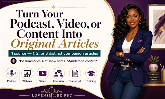 turn your podcast, video, or content into blogs and business assets