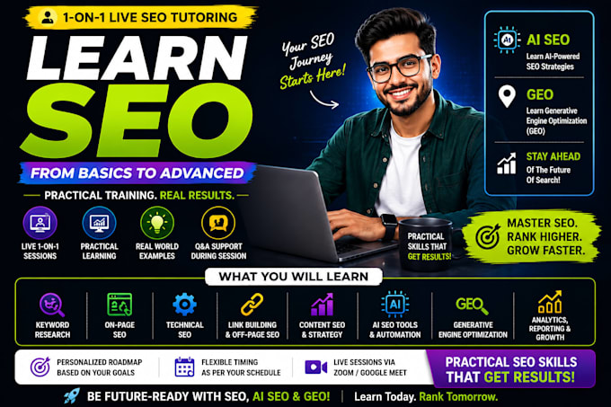 be your SEO tutor I will teach from basic to advance levels