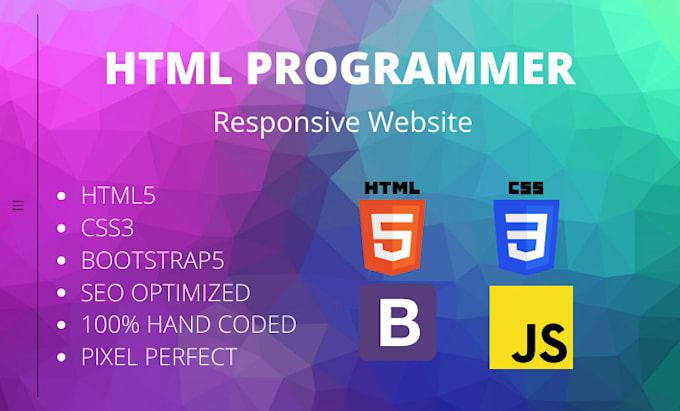 be your web programmer, convert psd to html5, css3, bootstrap5 and javascript