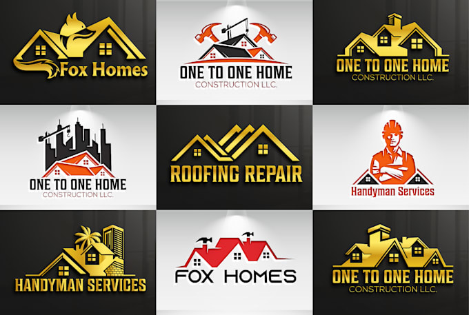 design home renovation, remodeling, roofing, handyman logo