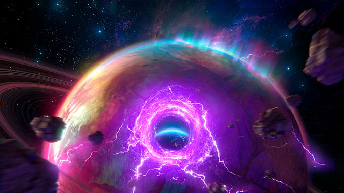 create cinematic space art and sci fi environment illustration