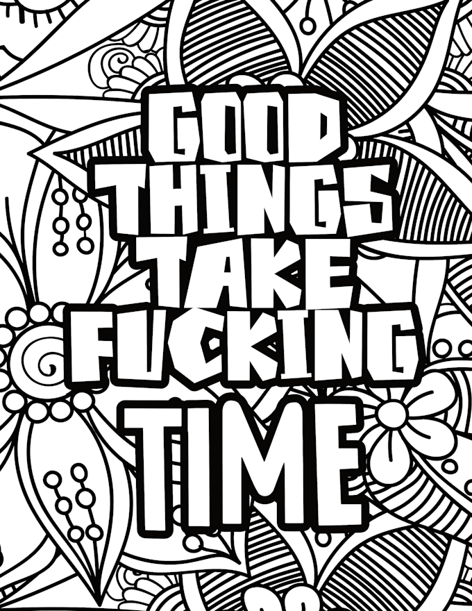 Design swear, motivational or inspirational coloring book pages for kdp ...