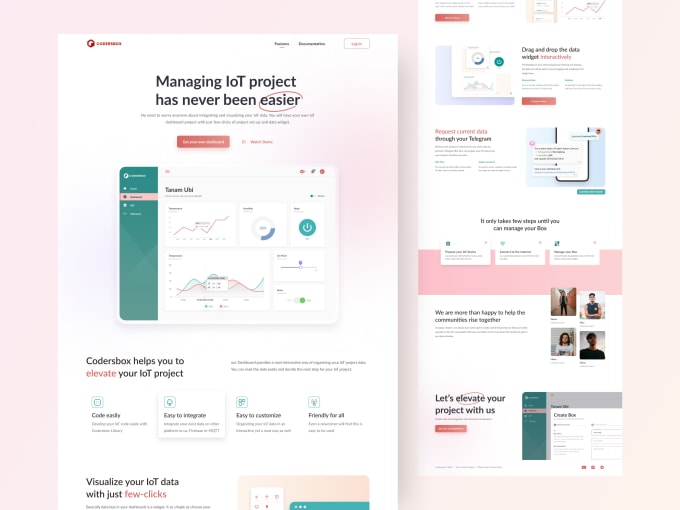 I will create modern unique clean landing page design in figma