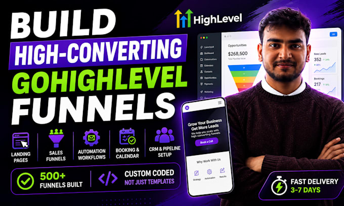set up gohighlevel CRM, landing page and lead follow up automation