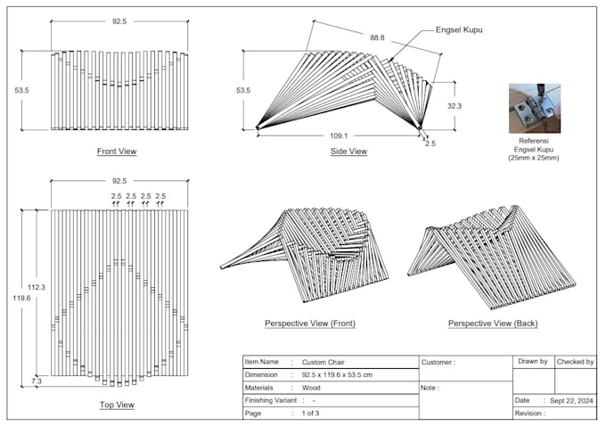 draw furniture sketches to autocad shop drawings