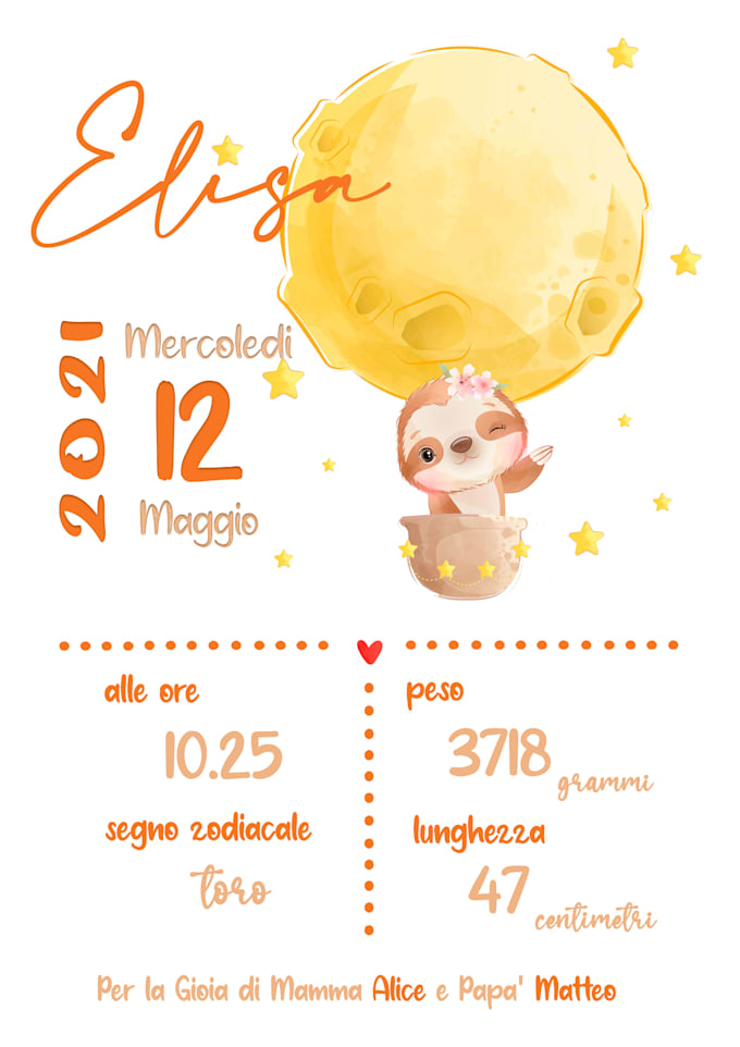 create cute birth poster for your baby