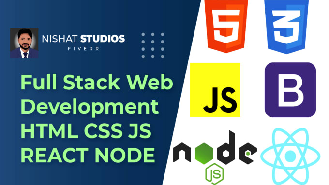 Be your full stack web developer using html css bootstrap react js by ...