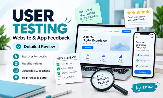 test your website or app and provide detailed user feedback