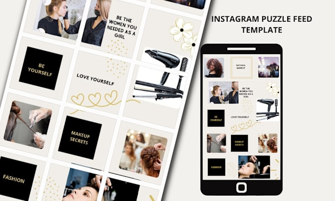design 18 instagram puzzle feed template for your brand