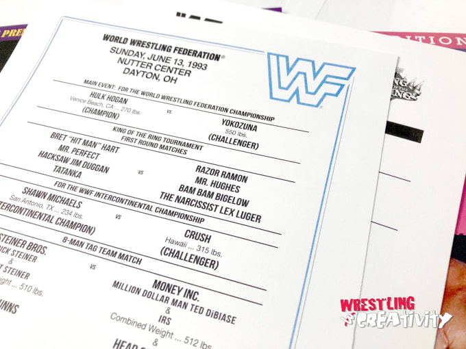 Create a wwf live event lineup sheet by Wrestlingcreate Fiverr