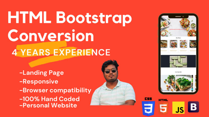 Design landing page with html css js by Ahmedirfansayed | Fiverr