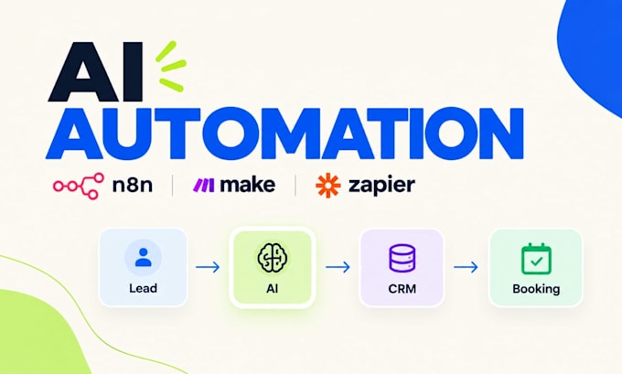 build ai automation, n8n, make, zapier workflows and ai agents