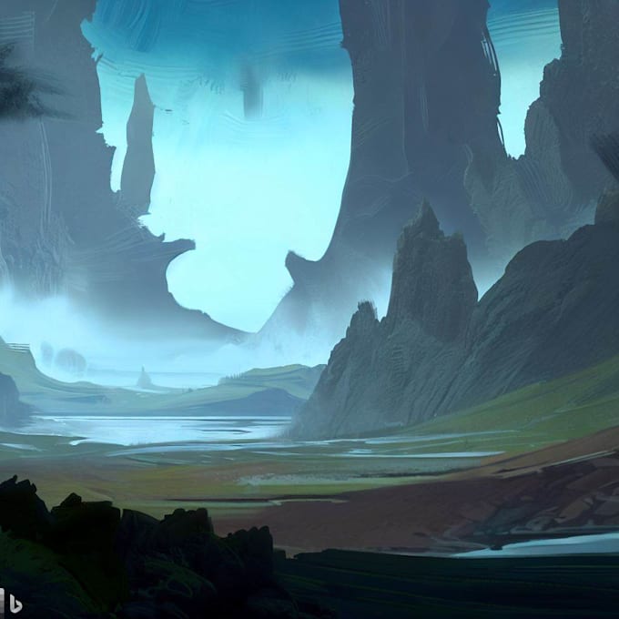 do fantasy environment concept art , landscape