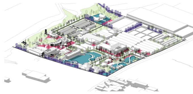 do schematic diagram illustration for architectural and landscape visualization