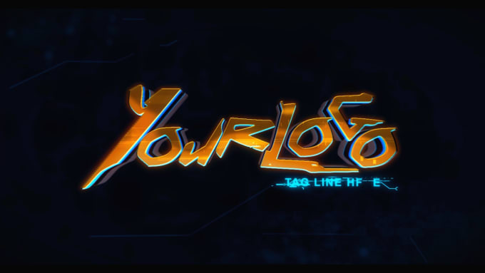 create cyberpunk neon light logo reveal intro animation video