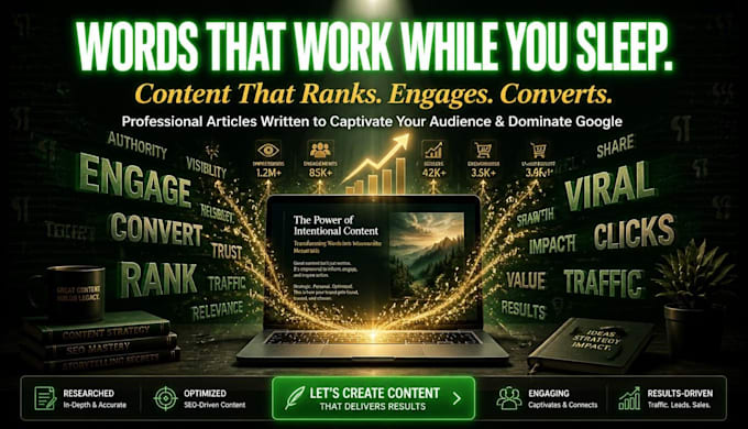 write professional, and engaging content articles for you