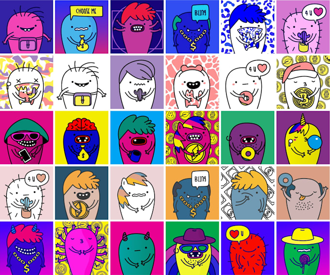Design custom doodle art nft collection by Oksana_artist Fiverr