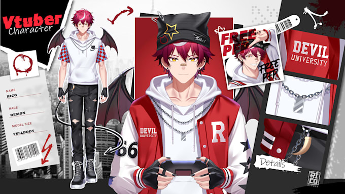 design high quality live2d vtuber model for vtube studio