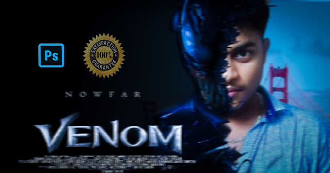create realistic venom movie poster manipulation