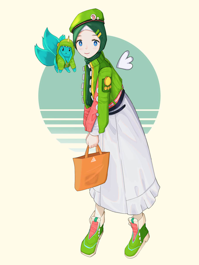draw cute aesthetic character, avatar or fanart