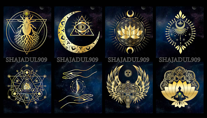 design custom sacred geometry, mystical, yoga, spiritual, mandala, tattoo logo