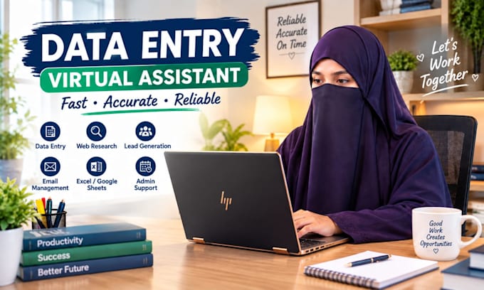 do any virtual assistant, data entry and web research job