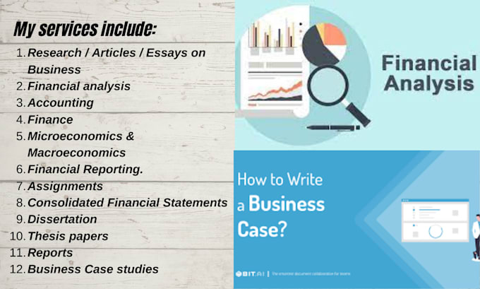 financial analysis, financial management and research analysis