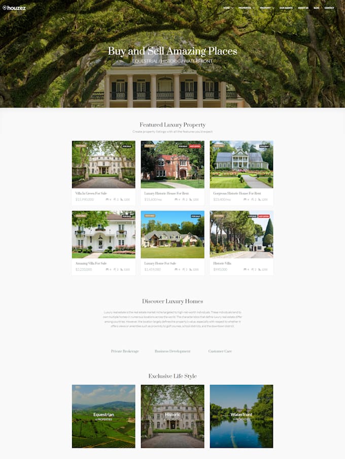 build custom real estate website using houzez theme
