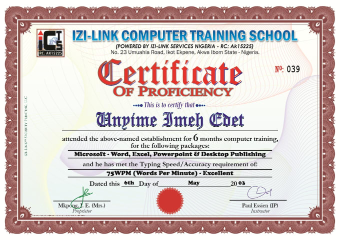 Design you an awesome certificate for your business by Izi2brauz Fiverr