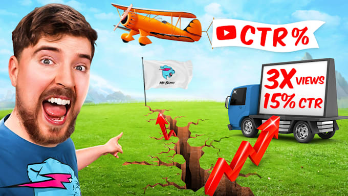 make attractive clickbait youtube thumbnails in 24hrs