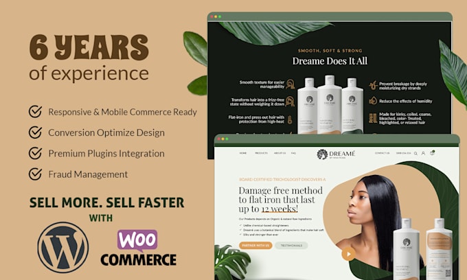 build or design wordpress ecommerce store for your skins care product