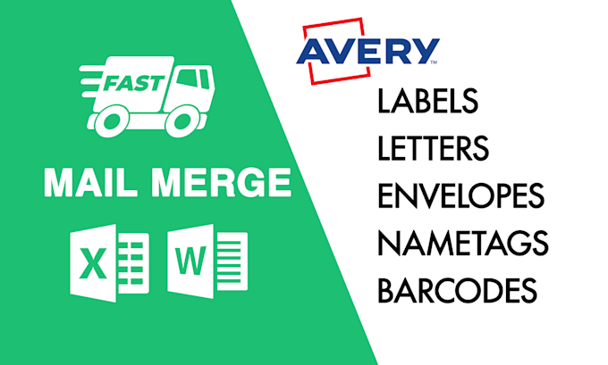 mail merge for avery label, letter, envelope, name tags, badge