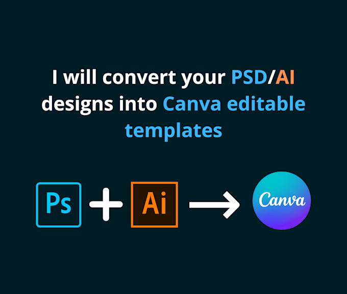 Convert your psd ,ai designs into canva editable templates by Abd