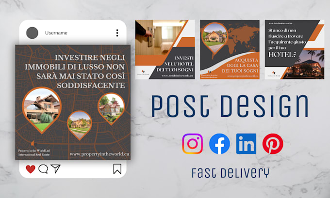 design professional high end social media posts for your brand