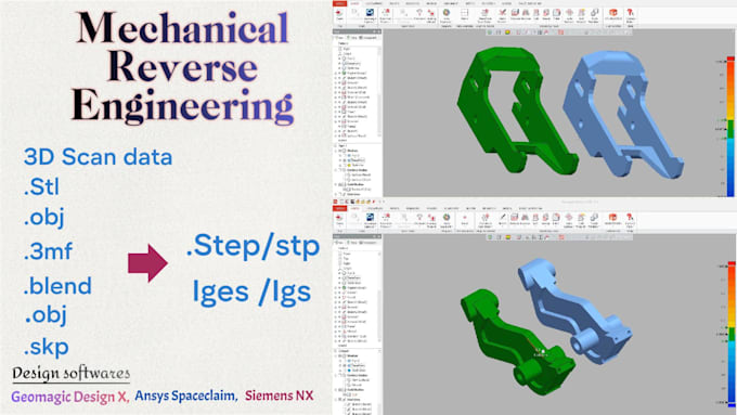 convert stl to step file and do reverse engineering in nx and geomagic design x