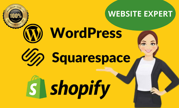 design wordpress, shopify and squarespace business website