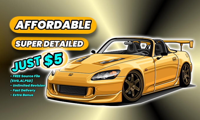 make high quality vector car illustration