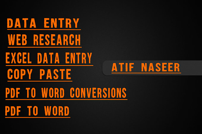 do excel data entry, web research, data entry, copy paste,