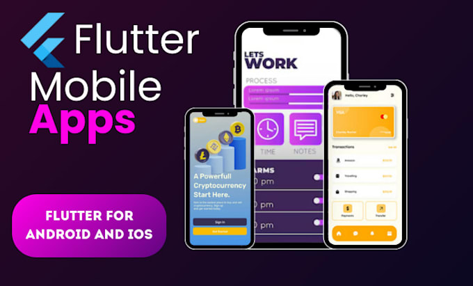 develop a mobile app with flutter for android and ios