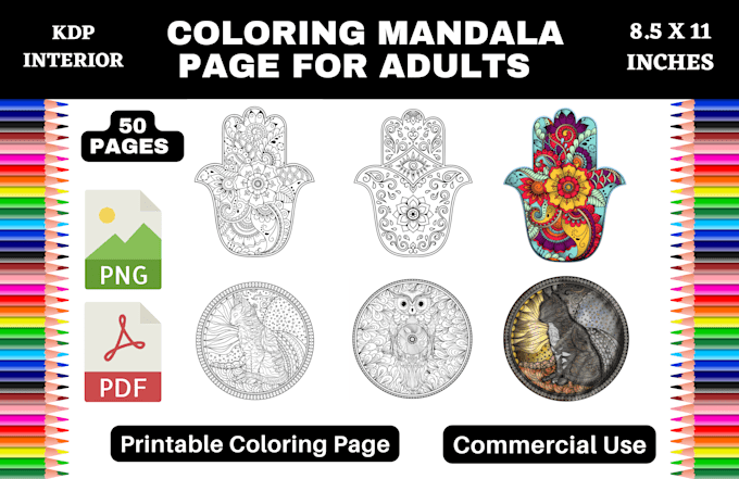 send you 50 mandala coloring pages