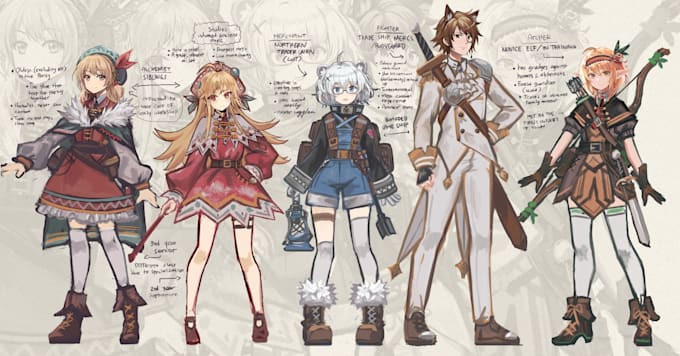 draw professionally made character sheet