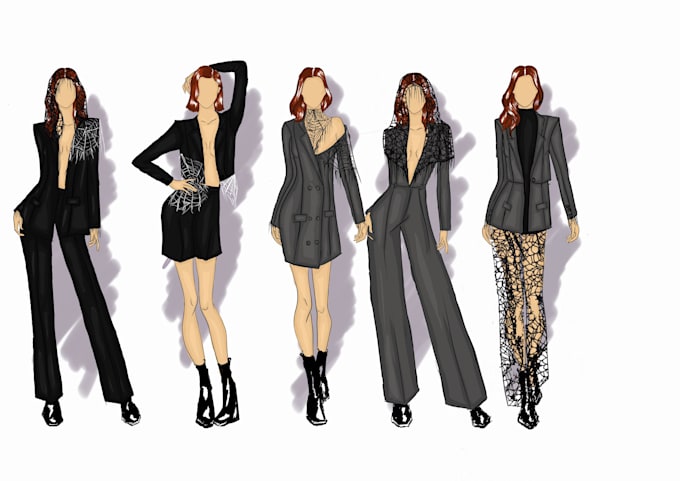 Draw a fashion illustration or collection by Meryemmh | Fiverr